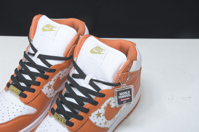 nike dunk high pro sb s*upre*me orange -307385-181
