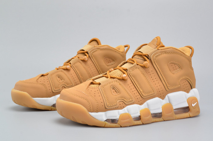 nike air more uptempo prm “wheat” brown mens aa4060-200