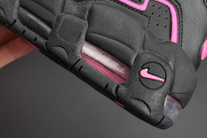 nike air more uptempo gs “hyper pink” black/ pink womens 415082-003