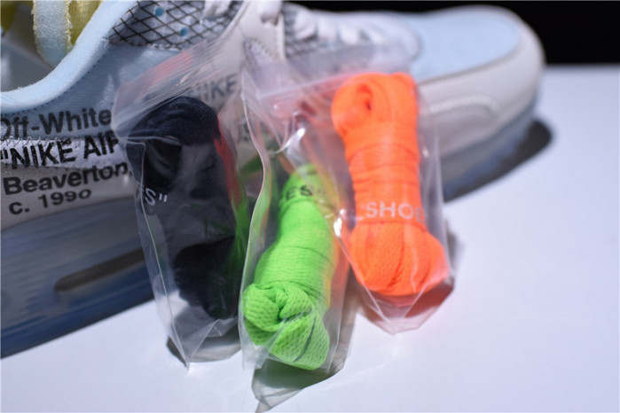 of x nike air max 90 am90 the ten 10 sail muslin virgil abloh aa7293-100